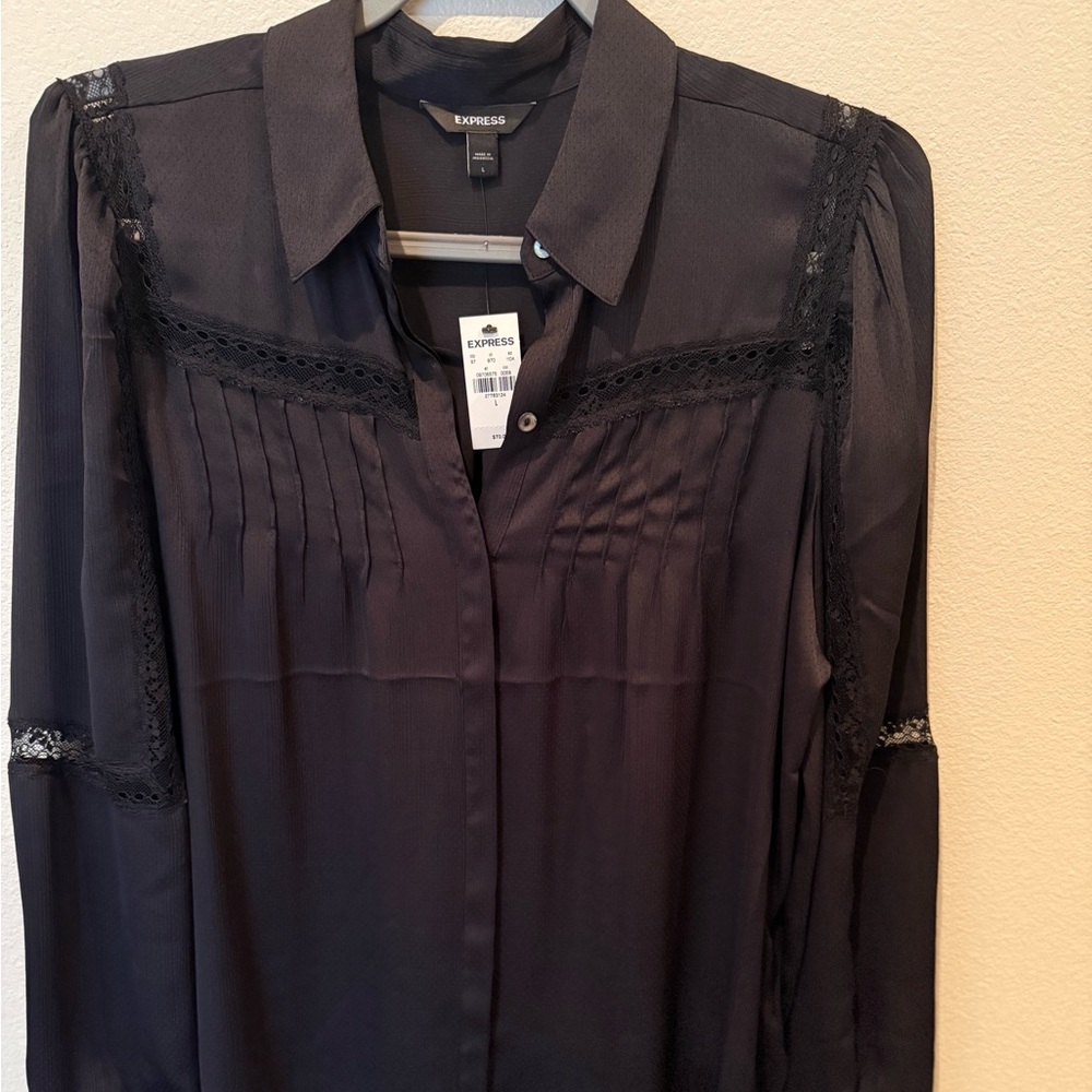 Express Black Blouse with Elegant Design